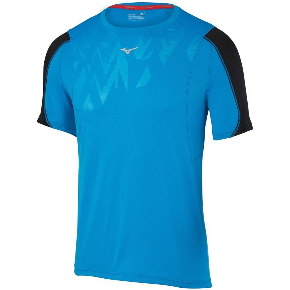 Mizuno Alpha Vent Férfi Futópóló Kék/Fekete ZAX475891